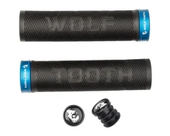 Wolf Tooth Components Echo Lock-On Grips (Black/Blue)