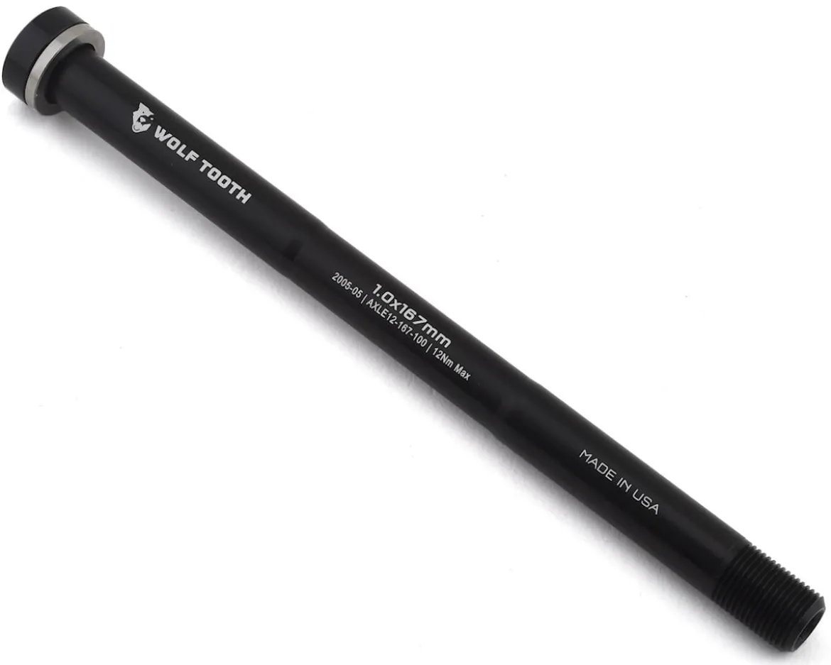 Wolf Tooth Components 12mm Rear Thru Axle (Black) (167mm) (1.0mm)