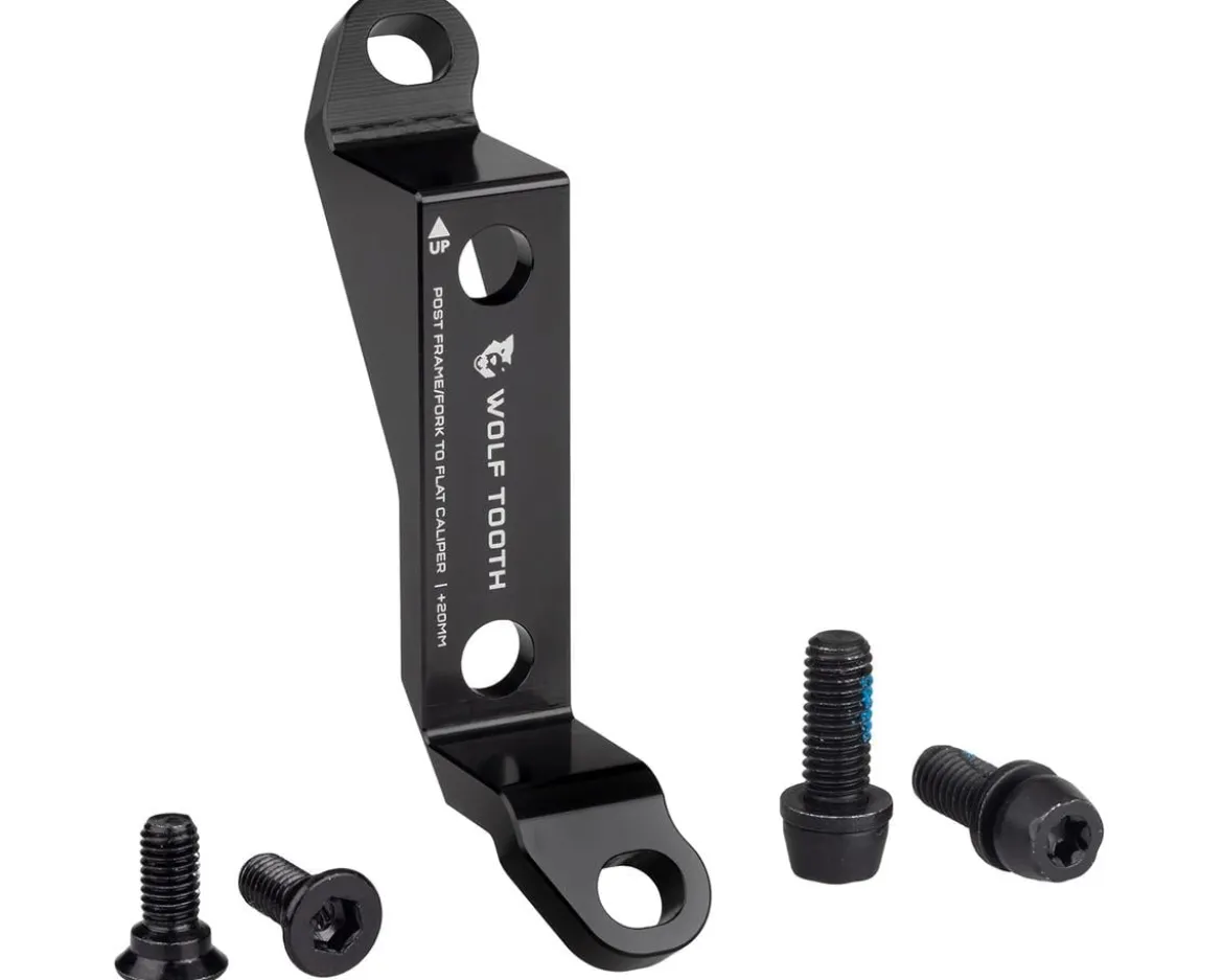 Wolf Tooth Components Post to Flat Mount Disc Brake Adapter (Black) (+20mm)