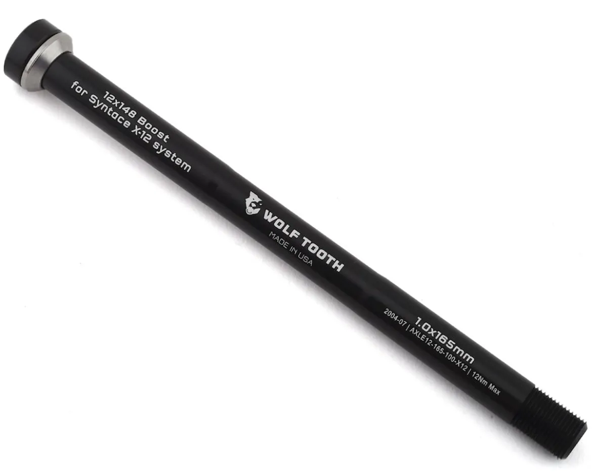 Wolf Tooth Components Rear Thru Axle For X-12 (Black) (165mm) (12 x 148mm (Boost)) (1.0mm)