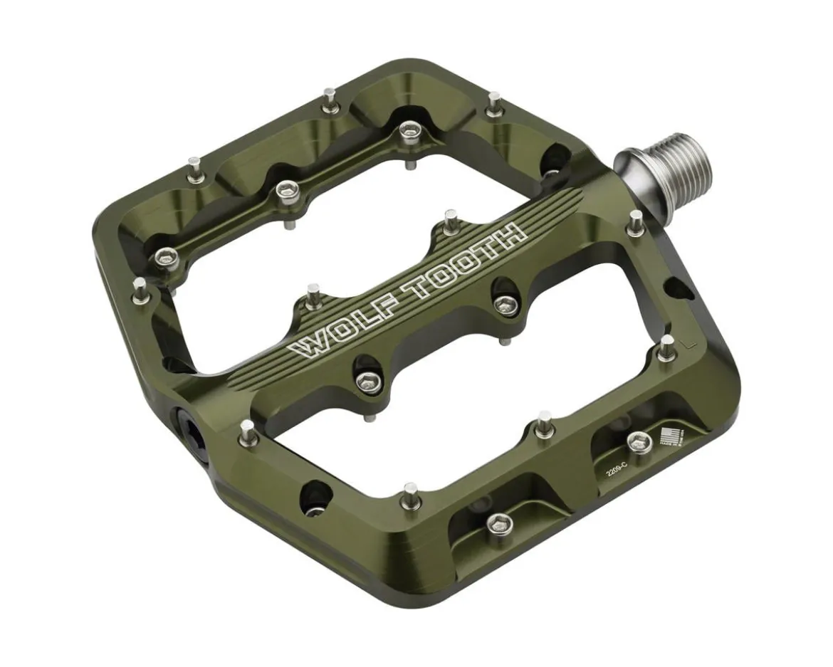 Wolf Tooth Components Waveform Platform Pedals (Olive) (S)