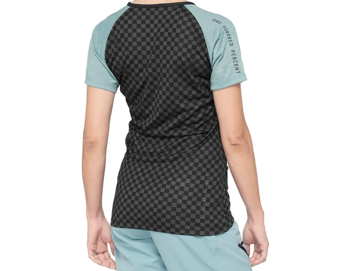100% Women's Airmatic Jersey (Seafoam Checkers) (XL)