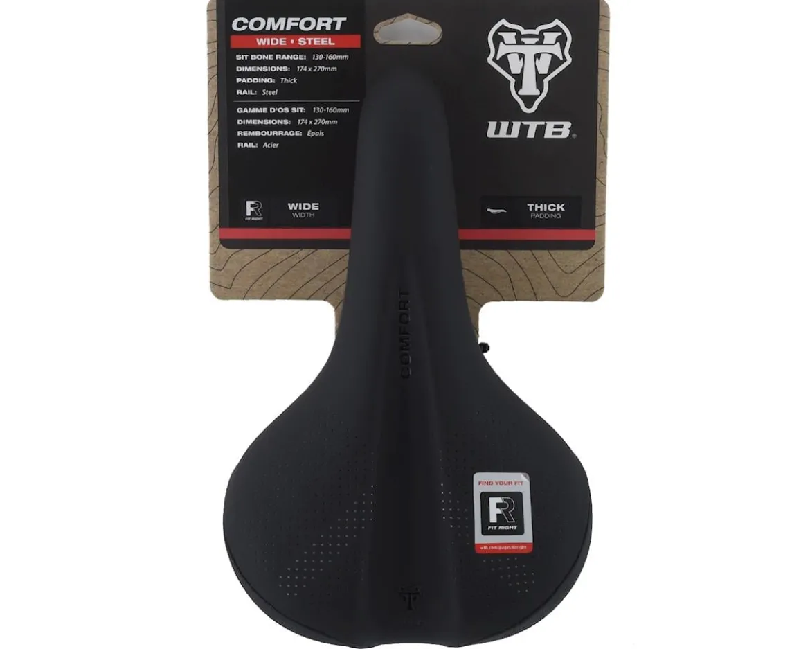WTB Comfort Saddle (Black) (Steel Rails) (Wide) (174mm)