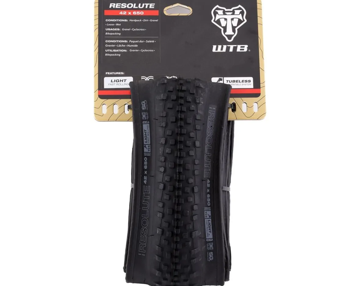WTB Resolute Tubeless Gravel Tire (Black) (650b) (42mm) (Light/Fast w/SG2) (Dual DNA)