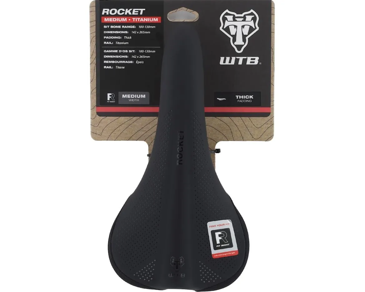 WTB Rocket Saddle (Black) (Titanium Rails) (Medium) (142mm)