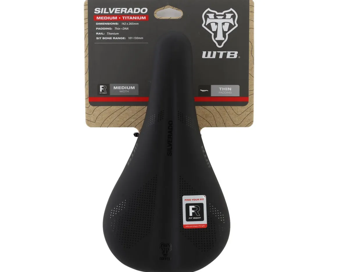 WTB Silverado 265 Fusion Form Saddle (Black) (Titanium Rails) (Medium) (142mm)
