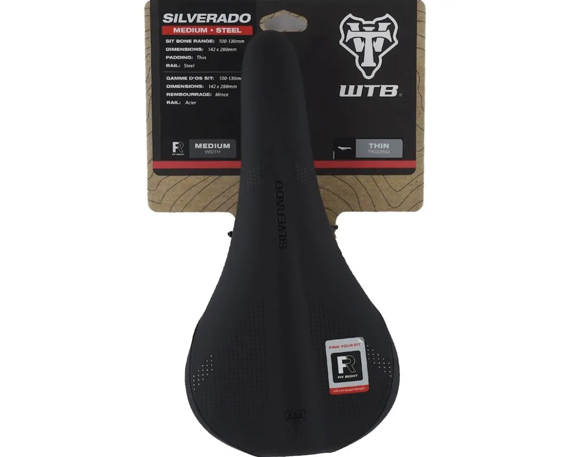 WTB Silverado Saddle (Black) (Steel Rails) (Medium) (142mm)