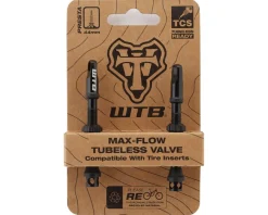WTB TCS Max-Flow Tubeless Presta Valves (Black) (Pair) (44mm)