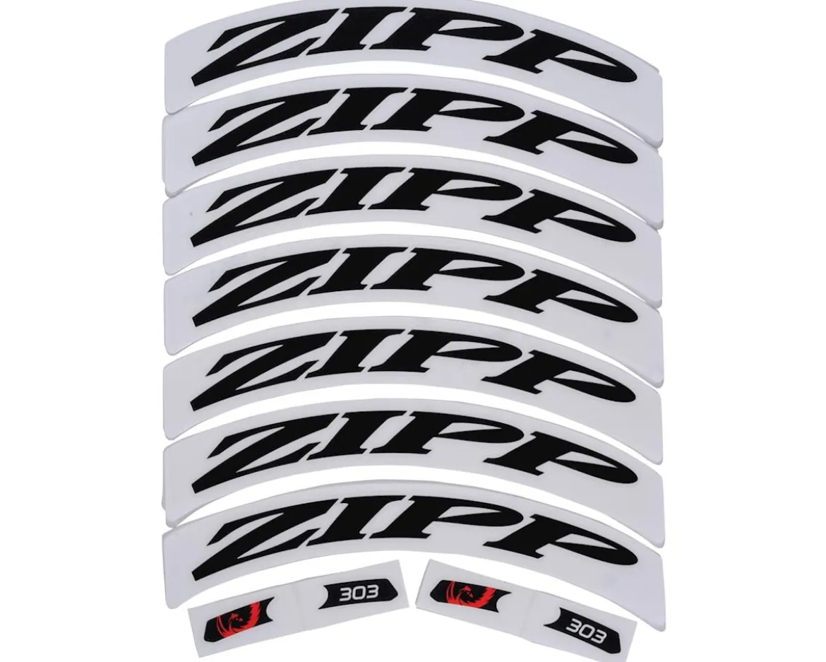 Zipp Decal Set (303 Matte Black Logo) (Complete for One Wheel)
