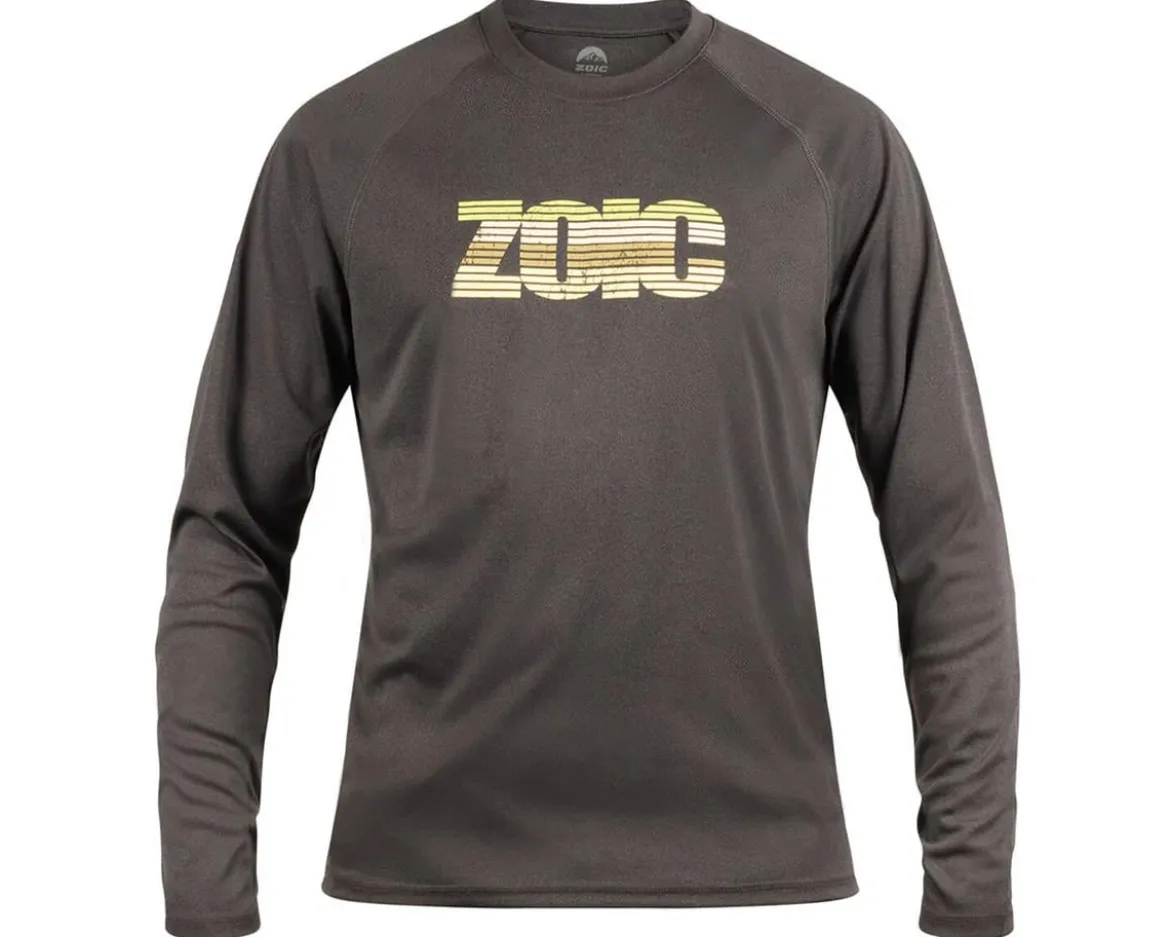 ZOIC Ether Long Sleeve Graphic Jersey (Dark Grey Heather/Green) (L)